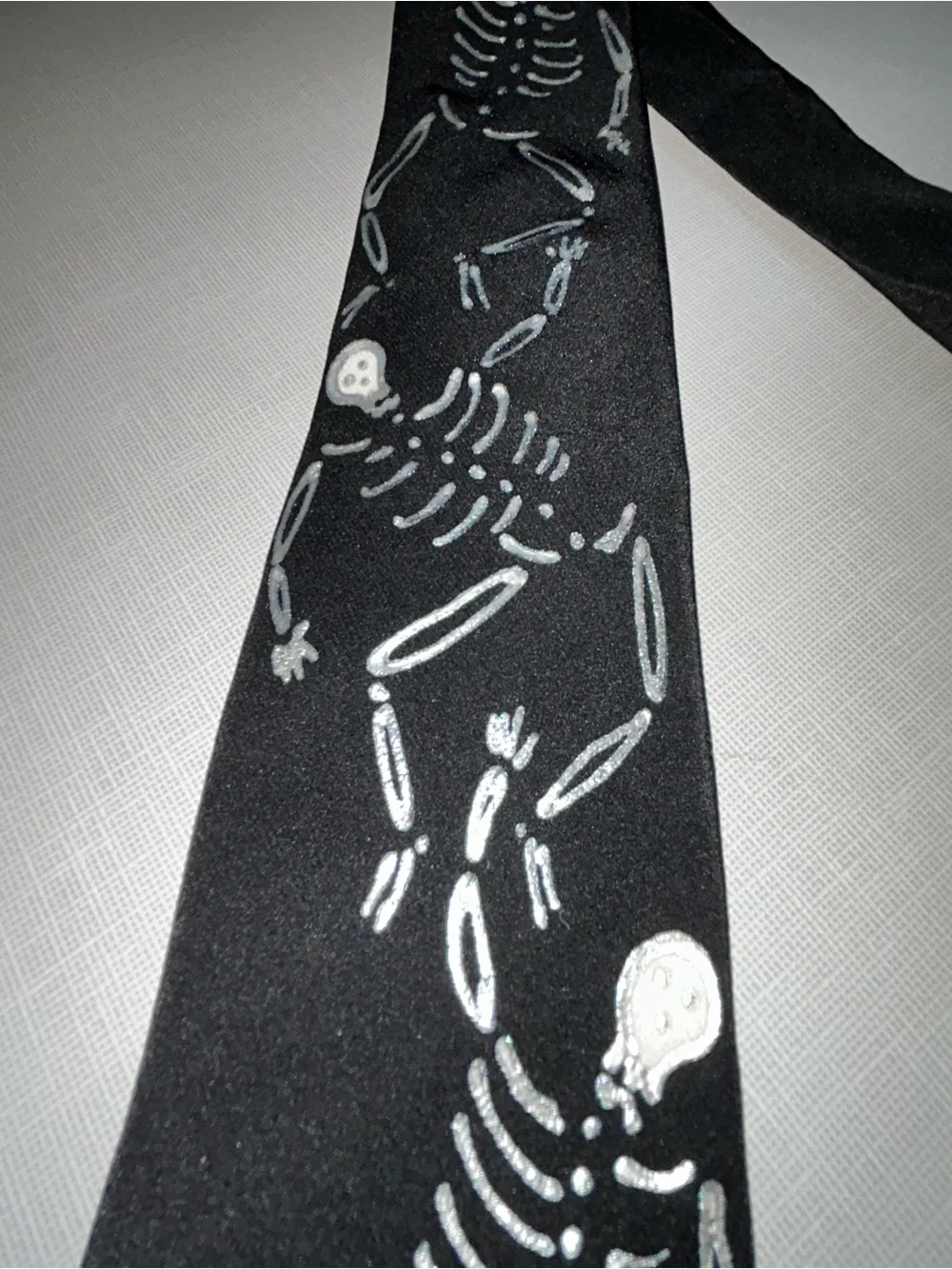 Hand painted by Siobhan! 100% Silk Skeleton Tie